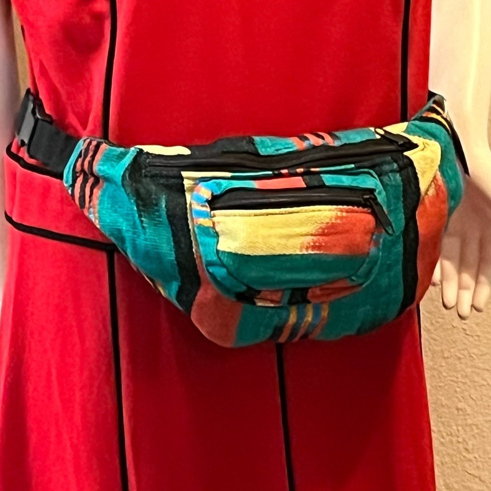 Hand-woven, South American 3- Zipper Large Fanny Pack